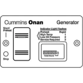 300-4943 Onan Cummins 690781003033 Cummins/onan Deluxe Remote Start Panel Hour Meter