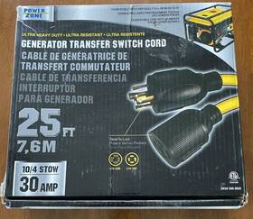 Powerzone 599-0692 30 Amp Electrical Cord 10 Awg Conductor 25 Ft Length For Generator