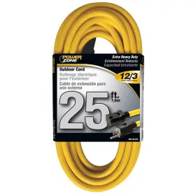 Or500825 Powerzone Tw123y25 Extension Cord 12 Awg Cable 25 Ft L 125 V Yellow