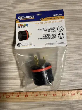 Ap15rv Reliance Controls Corp 125v 14 Awg 3-wire Black Plastic Angle Blade Adapter