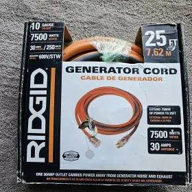 615-18046ab Rigid 30 Amp 25 Feet Generator Extension Cable Nema L14-30 P/r 10 Gauge Up To 7500w