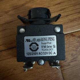 Rong Feng Ac/32v 1 Panel Mount Reset Thermal Push Button Circuit Breaker 15a Amp 125/250v Ac 32v