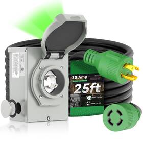 Rvingpro 69f35228dd929b3e29dae693 30 Amp Generator Cord 25ft And Power Inlet Box Pre Drilled