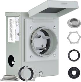 Rvmate 711181147780 Pre-drilling 30 Amp Generator Power Inlet Box Nema Tt-30p 125v 3750w Powe