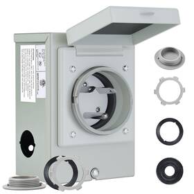 Rvmate Rmtt30pb Pre-drilling 30 Amp Generator Power Inlet Box Nema Tt-30p 125v 3750w