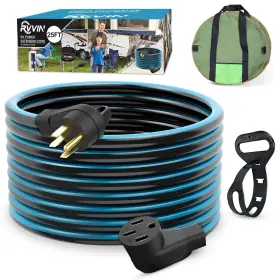 T0p20236 Rvvin 50 Amp 25 Feet Rv/ev Extension Cord Heavy Duty Stw With Organizer