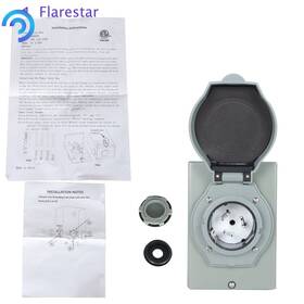 Silscvtt Fs1379300sr 50 Amp 3 Prong Generator Power Inlet Box Cord 250 Volt 12500 Watt