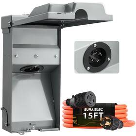 Suraielec Pib30f15 30 Amp 15ft Generator Cord And Power Inlet Box