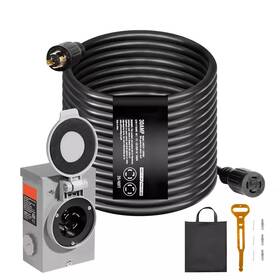 Svopes 313033487404 Generator Cord And Power Inlet Box Kit 25 Ft. Stw 30 Amps 125 V 14-30 Plug