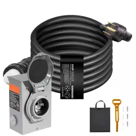 Svopes 445044987918 Generator Cord Kit 15 Ft. Stw 50 Amps 125 V 14-50 Plug Configuration Genera