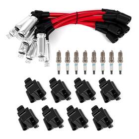 Wangsheng Spspw-002-xfl Spark Plugs And Plug Wires With Square Ignition Coil Set Of 8 Fit For Ch