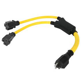 Zdhqlhj Zdh-tut0569-us Nema 6-20 Y Splitter Adapter Cord 20 Amp Extension 3 Prong M
