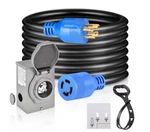 Seeutek 50 Ft. 10/4 30 Amp 4-PRONG Generator Extension Cord With Inlet Box New. Price: $149.95.
