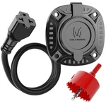 125V 20AMP Ac Port Plug, Rv Shore Power Inlet T-blade Adapter With Hole Saw New. Price: $20.29.