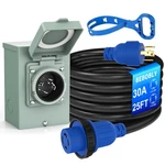 Bebobly 30 Amp Power Inlet Box And 25FT Generator Cord, 125V/250V Emergency New. Price: $104.29.