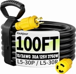 Amp Generator Extension Cord Prong 100FT, Nema L5-30P/L5-30R Gauge New. Price: $204.03.