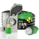 Rvingpro 50 Amp Generator Cord 15FT And (pre-drilled), Black + Green New. Price: $184.02.