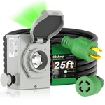 Rvingpro 30 Amp Generator Cord 25FT And Power Inlet Box Pre Drilled New. Price: $118.25.