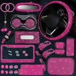 Jingsen 25PCS Bling Car Accessories SET,15 Inch Steering Wheel Rose Pink New. Price: $67.67.