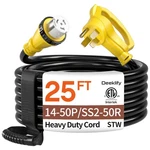 25FT Amp Generator Cord Nema 14-50P/SS2-50R Heavy Duty Conductors Cable New. Price: $166.30.