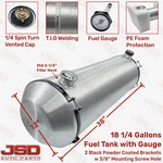 Universal 12''X38'' 18.3 Gallon 1/4 Npt Spun Aluminum Gas Tank Fuel W/gauge New. Price: $291.00.