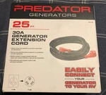 Predator Generators 25 Ft. 10/4 Heavy Duty Amp 3600 Max Watt Cord TT-30 Plug New. Price: $25.00.