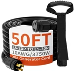 Huanchain Prong Amp Generator Cord 50 Feet Heavy Duty,nema L5-30P/L5-30R New. Price: $36.99.