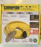 20 Champion 30 Generator Cord 250 Volt 10 Gauge 7500 Watt New In Box. Price: $49.99.