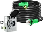 50FT Amp Generator Cord & Power Inlet Box, Nema 14-50P Compatible New. Price: $188.99.