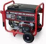 All 10,000-W Portable Dual Fuel Gas Powered Generator With Electric Start New. Price: $1244.44.