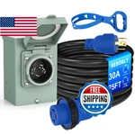 Bebobly 30 Amp Power Inlet Box And 25FT Generator Cord, 125V/250V Emergency New. Price: $113.56.