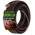 Gearit 8 Gauge 25' 50' Ofc Amplifier Power Ground Wire, Black/red New. Price: $32.95.