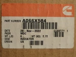 New Cummins Onan Radiator A066X584. Price: $500.00.