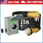 Amp 15FT Generator Cord And Power Inlet Box Nema 14-50P Male SS2-50R Stw New. Price: $76.85.