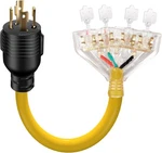 Amp 110 Outdoor Generator Adapter Power Cord, L14-30P/(3)5-20R/ 18INCH New. Price: $37.29.