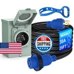 Bebobly 30 Amp Power Inlet Box And 25FT Generator Cord, 125V/250V Emergency New. Price: $108.16.