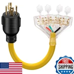 Lazmumi 30A Generator Adapter Cord, 4-PRONG L14-30P 4X 5-20R Outlets, 1.5FT New. Price: $66.90.