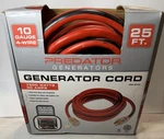 Predator Ft., 7500 Watts 30 Amp 10 Gauge 4-WIRE 250 Volt Extension Cord /home New. Price: $34.99.